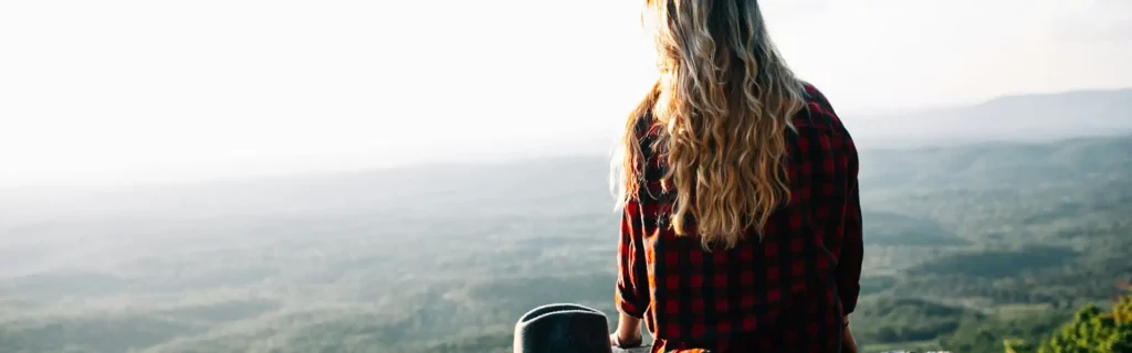 Woman looking to landscape